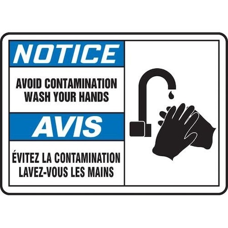 BILINGUAL FRENCH SIGN  WASH HANDS FBMCHL811MXL